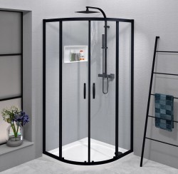 GELCO - SIGMA SIMPLY BLACK Čtvrtkruhový sprchový kout 900x900, čiré sklo, GS5590B (GS5590B)