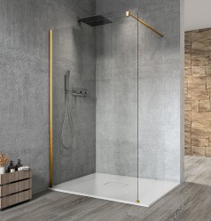 GELCO - VARIO GOLD MATT jednodílná sprchová zástěna k instalaci ke stěně, čiré sklo, 1000  (GX1210-01)