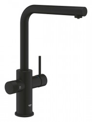 GROHE - Blue Pure Dřezová baterie Minta s filtrační funkcí a výsuvnou koncovkou, phantom black (30590KF0)