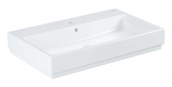 GROHE - Cube Ceramic Umyvadlo 80x49 cm,s přepadem, otvor pro baterii, PureGuard, alpská bílá (3946900H)