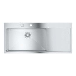 GROHE - Dřez K1000 s automatickým odtokem, 116x52 cm, kartáčovaná nerez (31581SD1)