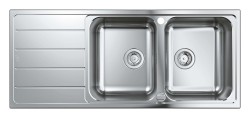GROHE - Dřez K500 s automatickým odtokem, 116x50 cm, kartáčovaná nerez (31588SD1)