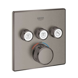 GROHE - Grohtherm SmartControl Termostatická baterie pod omítku, 3 ventily, kartáčovaný Hard Graphite (29126AL0)