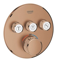 GROHE - Grohtherm SmartControl Termostatická sprchová podomítková baterie, 3 ventily, kartáčovaný Warm Sunset (29121DL0)