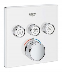 GROHE - Grohtherm SmartControl Termostatická vanová baterie pod omítku se 3 ventily, měsíční bílá (29157LS0)
