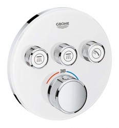 GROHE - Grohtherm SmartControl Termostatická vanová baterie pod omítku se 3 ventily, měsíční bílá (29904LS0)