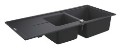 GROHE - Kompozitní dřez K400 s automatickým odtokem, 116x50 cm, granitová černá (31643AP0)