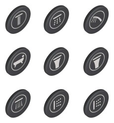 GROHE - Krytky symbolů pro baterie SmartControl, 9 ks (14077XH0)