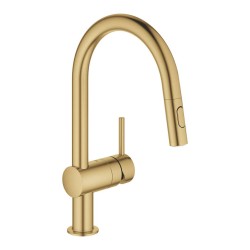 GROHE - Minta Dřezová baterie s výsuvnou sprškou, kartáčovaný Cool Sunrise (32321GN2)
