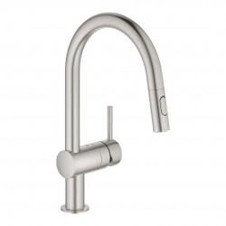 GROHE - Minta Dřezová baterie s výsuvnou sprškou, supersteel (32321DC2)
