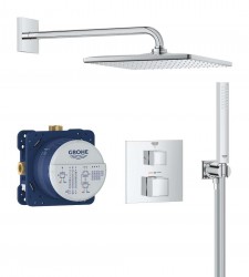GROHE - Precision Cube Sprchový set s termostatem pod omítku, 31x31 cm, chrom (34879000)