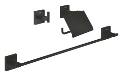 GROHE - QuickFix Start Cube Set koupelnových doplňků 3 v 1, matná černá (411242430)