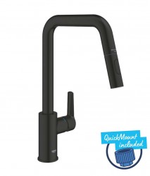 GROHE - QuickFix Start Dřezová baterie s výsuvnou sprškou, matná černá (306312430)