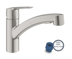 GROHE - QuickFix Start Dřezová baterie s výsuvnou sprškou, supersteel (30531DC1)
