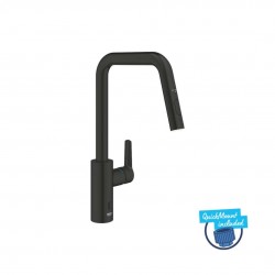 GROHE - QuickFix Start Elektronická dřezová baterie s výsuvnou sprškou, bateriové napájení, matná černá (1012432430)