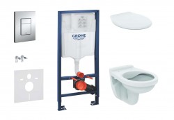 GROHE - Rapid SL Set předstěnové instalace, klozet Alpha se sedátkem, tlačítko Skate Cosmopolitan, chrom (38528SET-KR)