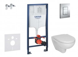 GROHE - Rapid SL Set předstěnové instalace, klozetu a sedátka Jika Lyra Plus, tlačítka Skate Cosmopolita, chrom (38528SET-KJ1)