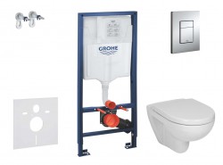 GROHE - Rapid SL Set předstěnové instalace, klozetu a sedátka Jika Lyra Plus, tlačítka Skate Cosmopolita, chrom (38528SET-KJ2)
