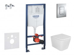 GROHE - Rapid SL Set předstěnové instalace, klozetu Arkas a sedátka softclose, tlačítko Skate Cosmopolitan, chrom (SANI11BA1102)