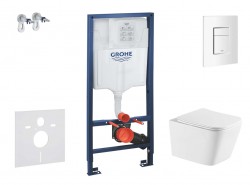 GROHE - Rapid SL Set předstěnové instalace, klozetu Arkas I a sedátka softclose, tlačítko Skate Cosmopolitan, alpská bílá (SANI11BA3115)