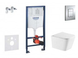 GROHE - Rapid SL Set předstěnové instalace, klozetu Arkas I a sedátka softclose, tlačítko Skate Cosmopolitan, chrom (SANI11BA1111)