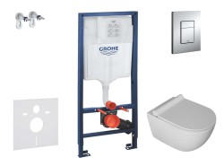 GROHE - Rapid SL Set předstěnové instalace, klozetu Gaia a sedátka softclose, tlačítko Skate Cosmopolitan, chrom (SANI11BA1101)