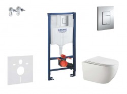 GROHE - Rapid SL Set předstěnové instalace, klozetu Gaia a sedátka softclose, tlačítko Skate Cosmopolitan, chrom (SANI11BA1106)