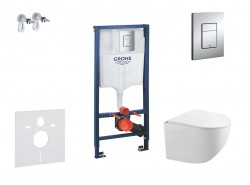 GROHE - Rapid SL Set předstěnové instalace, klozetu Gaia a sedátka softclose, tlačítko Skate Cosmpolitan, chrom (SANI11BA1105)