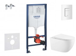 GROHE - Rapid SL Set předstěnové instalace, klozetu Gaia sedátka softclose, tlačítko Skate Cosmopolitan, alpská bílá (SANI11BA3102)