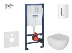 GROHE - Rapid SL Set předstěnové instalace, klozetu Oudee a sedátka softclose, tlačítko Skate Cosmopolitan, alpská bílá (SANI11BA3101)