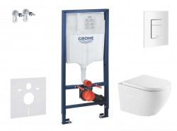 GROHE - Rapid SL Set předstěnové instalace, klozetu Oudee a sedátka softclose, tlačítko Skate Cosmopolitan, alpská bílá (SANI11BA3114)