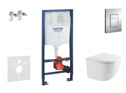 GROHE - Rapid SL Set předstěnové instalace, klozetu Oudee a sedátka softclose, tlačítko Skate Cosmopolitan, chrom (SANI11BA1107)