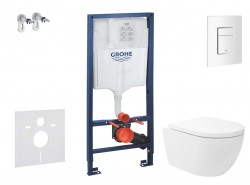 GROHE - Rapid SL Set předstěnové instalace, klozetu Oudee Vortex a sedátka softclose, tlačítko Skate Cosmopolitan, alpská bílá (SANI11BA3108)