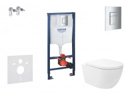 GROHE - Rapid SL Set předstěnové instalace, klozetu Oudee Vortex a sedátka softclose, tlačítko Skate Cosmopolitan, chrom (SANI11BA3107)