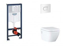 GROHE - Rapid SL Set předstěnové instalace, klozetu, sedátka SoftClose a tlačítka Arena Cosmopolitan, alpská bílá (SANI11BB3128)