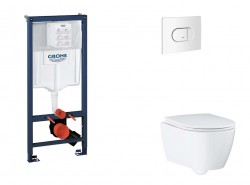 GROHE - Rapid SL Set předstěnové instalace, klozetu, sedátka SoftClose a tlačítka Arena Cosmopolitan, alpská bílá (SANI11BB3132)