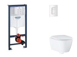 GROHE - Rapid SL Set předstěnové instalace, klozetu, sedátka SoftClose a tlačítka Skate Cosmopolitan, alpská bílá (SANI11BB3129)