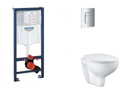 GROHE - Rapid SL Set předstěnové instalace, klozetu, sedátka SoftClose a tlačítka Skate Cosmopolitan, chrom (SANI11BB2113)