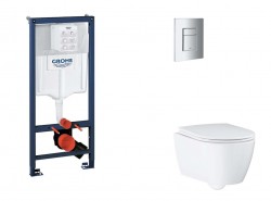 GROHE - Rapid SL Set předstěnové instalace, klozetu, sedátka SoftClose a tlačítka Skate Cosmopolitan, chrom (SANI11BB2122)