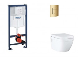 GROHE - Rapid SL Set předstěnové instalace, klozetu, sedátka SoftClose a tlačítka Skate Cosmopolitan, Cool Sunrise (SANI11BB4132)
