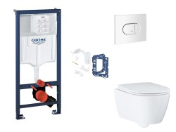 GROHE - Rapid SL Set předstěnové instalace, klozetu, sedátka SoftClose, tlačítka Arena Cosmopolitan a sady pro vhazování tablet, alpská bílá (SANI11BB3156)
