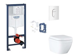 GROHE - Rapid SL Set předstěnové instalace, klozetu, sedátka SoftClose, tlačítka Arena Cosmopolitan a sady pro vhazování tablet, Triple Vortex, alpská bílá (SANI11BB3149)