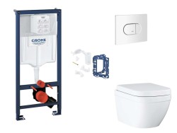 GROHE - Rapid SL Set předstěnové instalace, klozetu, sedátka SoftClose, tlačítka Arena Cosmopolitan a sady pro vhazování tablet, Triple Vortex, alpská bílá (SANI11BB3150)