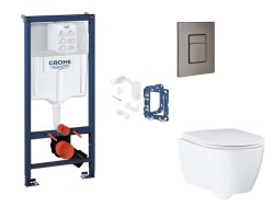 GROHE - Rapid SL Set předstěnové instalace, klozetu, sedátka SoftClose, tlačítka Skate Cosmopolitan a sady pro vhazování tablet, kartáčovaný Hard Graphite (SANI11BB5140)