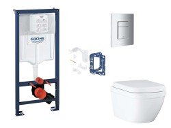 GROHE - Rapid SL Set předstěnové instalace, klozetu, sedátka SoftClose, tlačítka Skate Cosmopolitan a sady pro vhazování tablet, Triple Vortex, chrom (SANI11BB2135)