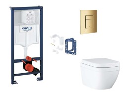 GROHE - Rapid SL Set předstěnové instalace, klozetu, sedátka SoftClose, tlačítka Skate Cosmopolitan a sady pro vhazování tablet, Triple Vortex, Cool Sunrise (SANI11BB4157)