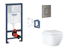 GROHE - Rapid SL Set předstěnové instalace, klozetu, sedátka SoftClose, tlačítka Skate Cosmopolitan a sady pro vhazování tablet, Triple Vortex, kartáčovaný Hard Graphite (SANI11BB5136)