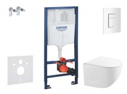 GROHE - Rapid SL Set předstěnové instalace, kompaktního klozetu Gaia sedátka softclose, tlačítko Skate Cosmopolitan, alpská bílá (SANI11BA3103)