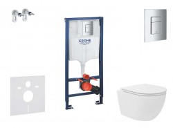 GROHE - Rapid SL Set předstěnové instalace, kompaktního klozetu Oudee Vortex a sedátka softclose, tlačítko Skate Cosmopolitan, chrom (SANI11BA3105)