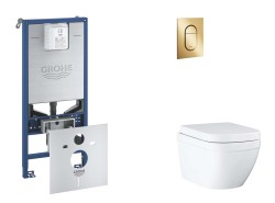 GROHE - Rapid SLX Set předstěnové instalace, klozetu, sedátka SoftClose a tlačítka Arena Cosmopolitan S, Triple Vortex, Cool Sunrise (SANI11BB4110)